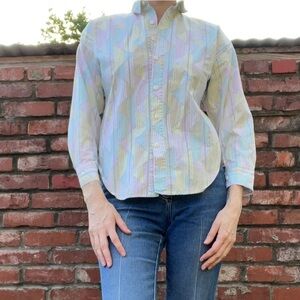 Candy color cotton blouse